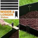 Landscape Edging Galvanized Steel Black, Hammer-in Metal Garden Edging Border with Clips, Suitable for Garden Fence, Paver Edging, Lawn and Yard (40"L x 8"H x 6 Pack)