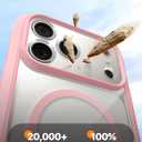 Diaclara Magnetic Designed for iPhone 17 Pro Max Case Full Body Bumper,[Compatible with MagSafe] Military Drop Proof Cover with Built-in Touch Sensitive Anti-Scratch Screen Protector, Pink