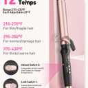 YEEGOR 1 1/4 inch Curling Iron,Extra Long Barrel Culing Wannd,100-240V Dual Voltage Hair Curler for Big Wave Curls,12 Temps