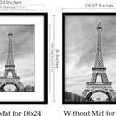 Abtgt 24x30 Frame Set of 3, Display Pictures 18x24 with Mat or 24x30 without Mat, Vertical & Horizontal Wall Decoration Picture Frame for Photos, Posters & Art Prints, Black