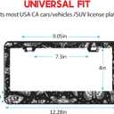 License Plate Frames 2 Pack for Women Men Car Plate Holder Cover Butterfly Insects Specimen Black Metal Tag Frame Stainless Steel Car Front Rear Plate Decor