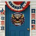 American 250th Anniversary Decoration 3D Double Layer Wooden Snow Eagle Wooden Door USA Freedom Wreath for Front Door Sign Wall Signs Decor Wreaths Sign Hanging for Home Wall Decor Outdoor Indoor Party Supply
