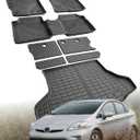 Naibeve Floor Mats for 2010-2014 Toyota Prius - All Weather Custom for Toyota Prius Floor Mats & Cargo Mat & Backrest Mats Waterproof Interior Accessories