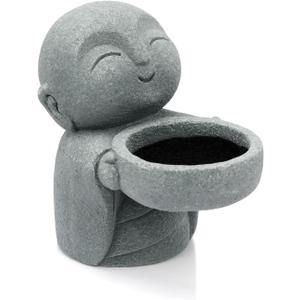 Zen Candle Holder, Buddha Tea Light Holder, Monk Figurine Holder for Japanese Zen Decor & Meditation Space