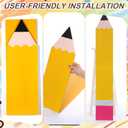 Threehoney 47.2 in Giant Wooden Pencil Shaped Decoration Graduation Party Decoration Jumbo Pencil Preschool Kindergarten Classroom Photo Props Backdrop for Back to School Classroom Decor