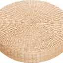 Floor Cushions Floor Pillow, Tatami Cushion Breathable Comfortable Round Straw Weave Handmade Pillow for Floor 45cm