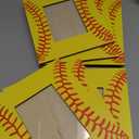 GlikCeil 6 Pcs 8'' x 10'' Softball Picture Frame Wooden Senior Night Photo Frames Gifts Sport Pattern Decor for Tabletop Display Home Hotel Office Decoration, Fits Display 4'' x 6'' Photos