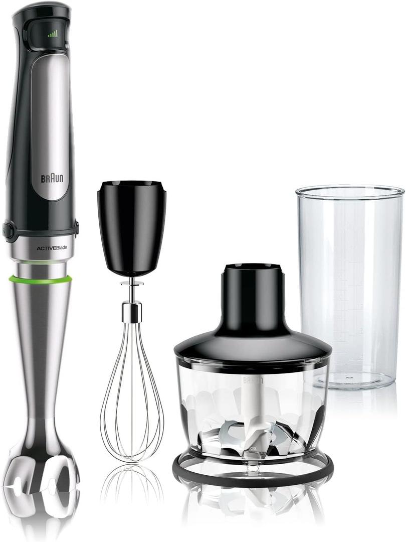 Braun MultiQuick 7 3-in-1 Immersion Blender with Food Processor  Powerful Handheld Electric Stick Blender - Emulsifier for Chopping, Beating & Whisking - Ideal for Soup, Puree, Smoothies & More
