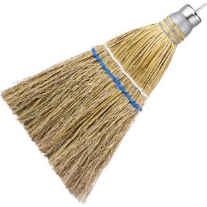 Suclain 1 Pcs 12 Inch Whisk Broom Hand Held Mini Corn Straw Whisk Broom Short Handle with Metal Hanger Halloween for Multi Surface Sweeping Small Hand Brush for Outdoor Car Porch Debris Dust Dirt