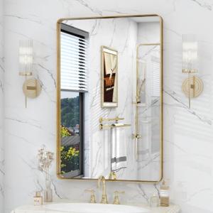 VANLIO 20x30 Inch Gold Framed Bathroom Vanity Mirror