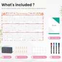 EYROZILL 2025-2027 Dry Erase Wall Calendar, 48"x32" Large Monthly Planner for Home, Office & Classroom, Academic Year Whiteboard with Markers & Eraser (July 2025 - June 2027)