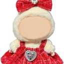 17cm Doll Clothes - Luxury Chic Style Set for 5.91-6.7“ (15-17cm) Dolls, Cute Premium Fashion Doll Outfit with Accessories - Red Plaid Tweed Dress +Plaid Bow