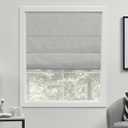Exclusive Home Curtains Acadia 100% Blackout Polyester Roman Shade, 34"x64", Silver