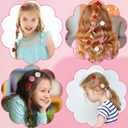 72 Pcs Hair Accessories Set - Barrettes, Balls, Bows, Flowers, and Clips for Girls, Baby, and Toddler (Red, White, Pink)
