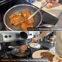 JETKONG 3 Pcs Kitchen Tweezers Tongs, Stainless Steel Cooking Tweezers, 8+10+12 Inch Ideal for meat, pasta, plating and pinching delicate small pieces of food (Silver)