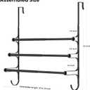 CANYAVE Over The Door Towel Rack, Extendable Triple Towel Storage Holder with Hooks, 24.02 Inches Towel Bar Hanger Towel Racks for Bathroom (Black)