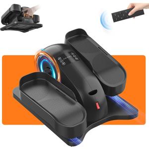 Under Desk Elliptical Machine for Senior Mini Elliptical Leg Exerciser with Remote Quiet Portable Electric Seated Foot Pedal Exerciser for Home Office (Compact)