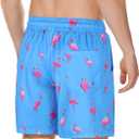 Century Star Mens Swim Trunks with Compression Liner Quick Dry Bathing Suits with Pockets Swim Shorts (3X-Large, 01 Sky Blue Flamingos)