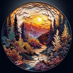 masseruon Round Puzzles for Adults 1000 Pieces-Naturelish Puzzle-26.6 * 26.6in Jigsaw Puzzles with HD Matte Finish-Hard Impossible Difficult Puzzle for Adult-Challenging Gift for Puzzle Lovers