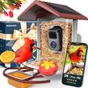 Bird Feeder with Camera Solar Powered, 2K Live Arrival Alert Auto Capture Video with 32GB TF Card, AI Identify Smart Camera Bird Feeder Ourdoor Backyard Gift for Mom Dad Birdlover, 2.4G WiFi