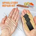 VONEEDL Upholstery Repair Kit: Waxed Sewing Thread (3 Rolls - Black Color) & Heavy Duty Needles (11 PCS) for Leather, Canvas & Quilting Thread