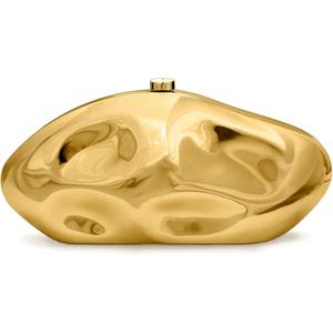 Acrylic Clutch Purse for Women Evening Bag, Irregular Shell Acrylic Purse Box Clutch with Chain for Party Wedding Prom, Gold 