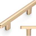 Amerdeco 10 Pack Brushed Brass Cabinet Pulls 3 Inch(76mm) Hole Center Drawer Pulls Cabinet Hardware Kitchen Cabinet Handles for Bathroom ZH0065