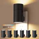 VOLISUN Night Lights Plug into Wall, Dimmable LED Nightlight with Dusk to Dawn Light Sensor, 0-100LM Adjustable Brightness, 3 Color Temperatures, Compact Size Black 6 Pack for Hallway,Bedroom,Bathroom