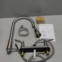 HOMELODY 2 Handles Kitchen Faucet with Pull Down Sprayer for 3 Hole Sink, 8 inch 360 Rotating Spout Centerset Kitchen Sink Faucet with Water Lines Chrome