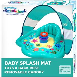 SwimSchool Infant Baby Pool Floats, Free Swimming, Super Buoyant  Ages 6-24 Months  Multiple Colors/Styles  Adjustable Canopies and Seats, Splash & Play Baby Floaties