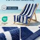 LANE LINEN Beach Towels 6 Pack - 520 GSM Beach Towel (30" x 60") – 100% Cotton Soft, Thick & Highly Absorbent Pool Towels for Hotel Airbnb Spa - Quick Dry Cabana Stripe Large Towel - Tropical Escape