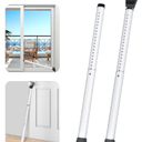 AceMining Upgraded Door Security Bar & Sliding Patio Bar, Heavy Duty Stoppers Adjustable Jammer for Home, Apartment, Travel (2 Pack,White)