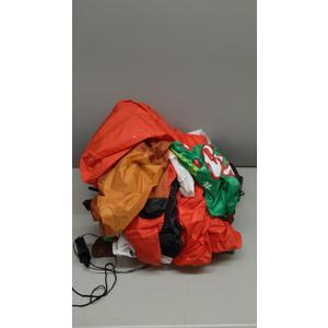 Christmas Inflatables Decorations Outdoor, 8FT Rooftop Santa Claus, Blow Up Sitting Santa with Gift Candy and Reindeer, Inflatable Yard Decor with Built-in LED Lights for Xmas Garden Lawn Party