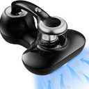 Mattress Vacuum Cleaner, Handheld UV Bed Vacuum Cleaner 16KPa & 12800 Vibrations Per/Min Upgraded Effectively Clean Up Bed, Pillows, Cloth Sofas, Carpets and Ther Fabric Surfaces (Black)