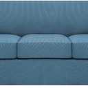 H.VERSAILTEX 4 Piece Stretch Sofa Covers for 3 Cushion Couch Covers for Living Room Furniture Slipcovers (Base Cover Plus 3 Seat Cushion Covers) Upgraded Thicker Jacquard Fabric (Sofa, Dusty Blue) (Large)