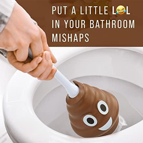 Maplefield Funny Poop-Shaped Decorative Toilet Plunger, Put The LOL in Bathroom Mishaps, Funny Plunger for Kids and Guests Bathrooms, Hilarious Gag Gift and Bathroom Unclogger Accessory