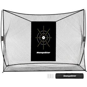Mangostar Golf Net, 10x7ft Heavy Duty Golf Practice Net for Backyard Driving Real Golf Balls with Target Cloth and Carry Bag, Indoor Outdoor Golf Hitting Training Set Ideal Gift for Golfers