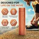 Copper Water Bottle - 37.2 OZ/1.1 L Large Handmade Hammered Pure Copper Vessel for Drinking Leak Proof Durable Easy to Carry Ideal for Home Travel Office Use