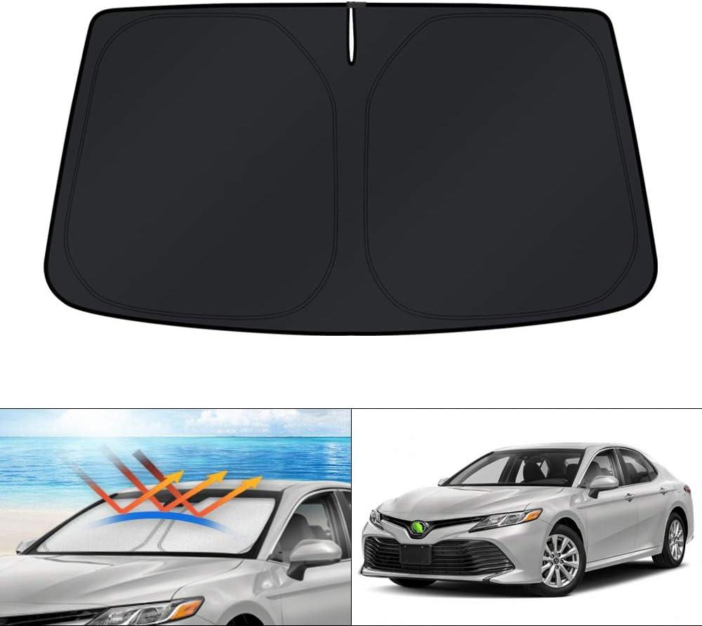 KUST Custom Fit Windshield Sun Shade for 2018-2023 2024 Toyota Camry LE XLE Hybrid SE XSE Sedan Accessorie Sunshade Foldable Sun Visor Protector Blocks UV Rays Keep Your Car Cooler