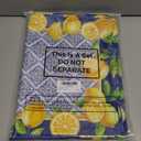 Italy Blue Tiles Lemon Table Runner with 6 Pcs Lemon Placemats Decor Yellow Summer Table Runner for Kitchen Dining Decoration Home Indoor Outdoor Holiday Party Supplies Housewarming Gifts, 13x72 Inch