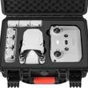 Drone Case for DJI Mini 4K: Waterproof Hard Travel Cases with Custom Foam for DJI Mini 2 /2 SE Fly Combo, Large Carrying Box for Drone, Batteries, Charger, Cable, Propeller & Accessories (Case Only)