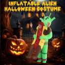 Inflatable Alien Costume Kids, Funny Halloween Costumes for Kids, Hot Dog Alien Halloween Costume for Halloween Fancy Party Cosplay, Children's Universal Size Green