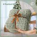 YJLMLY Chunky Knit Throw Blanket,60x80 Inch Heavy 6.8lbs, Hand Knit Chenille Couch Blanket, Soft Cable Knit Gift for Women Mom Wife, Modern Home Decor