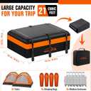 Car Roof Bag 21 Cubic Feet Waterproof 840D Heavy Duty Rooftop Cargo Carrier Bag for All Cars with/Without Racks Includes Anti-Slip Mat Storage Bag Luggage Lock