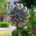 Stargarden Wind Spinners for Yard and Garden,Metal Wind Sculptures & Spinners, 6 Layers Windmill with Sturdy Stakes, Metal Yard Art Decoration