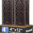 4x12 Inches 4 Pack Heavy Duty Walkable Floor Register - Easy Adjust Air Supply Lever Decorative Floor Vent Covers, Charlotte Design Vent Covers for Home - Oil Rubbed Bronze