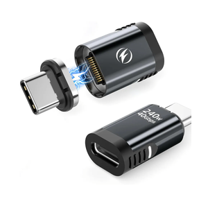 HanCenDa 240W USB C Magnetic Adapter 2Pack, 24Pins USB C 180 Degree Adapter with 40Gbps 8K 60Hz Video for Thundebolt 4 MacBook Pro/Air, Tablet, Laptop, iPhone 17/16/15