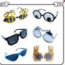 16 Pack Funny Sunglasses Novelty Party Glassses Masks for Adults Cool Shaped Funny Party Eyeglasses, Photo Booth Props Sunglasses Dress Up Costume Glasses Pack