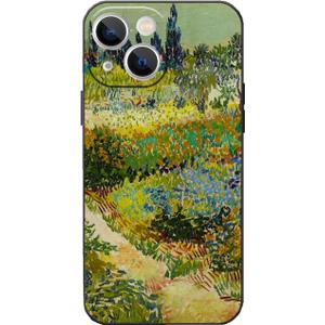 Van Gogh Phone Case for iPhone 13 Mini,Flowering Garden with Path Floral Art Aesthetic Phone Case,Slim Thin Shockproof Protective Cover Women Girls