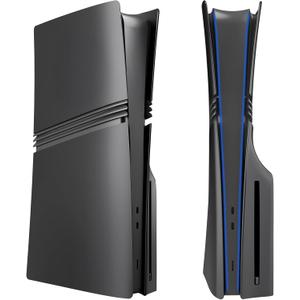 Cover Plates for PS5 Pro Disc Edition, Matte Side Shell FacePlates Accessories Compatible with PlayStation 5 Pro Console ABS Replacement Panels Case (Black)